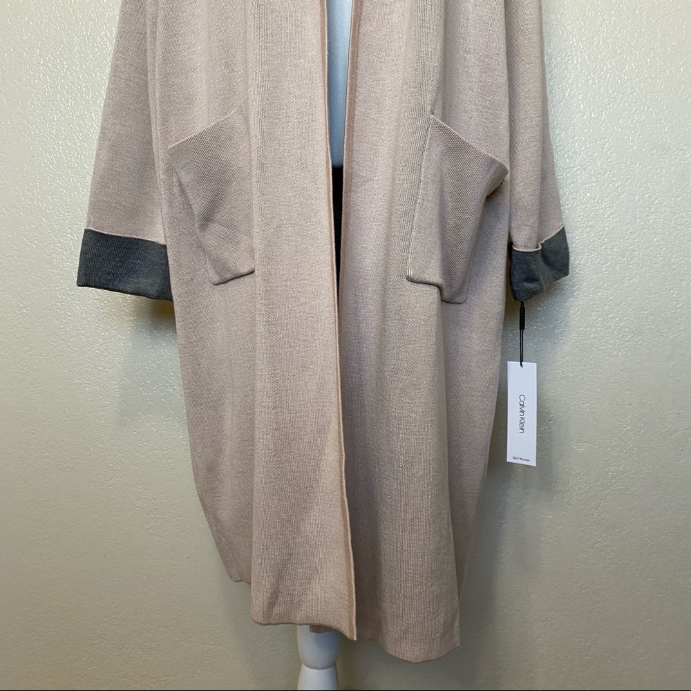 Calvin Klein Open Front Dster Cardigan in Pink and Gray Plus Size 2X NWT - Picture 5 of 10